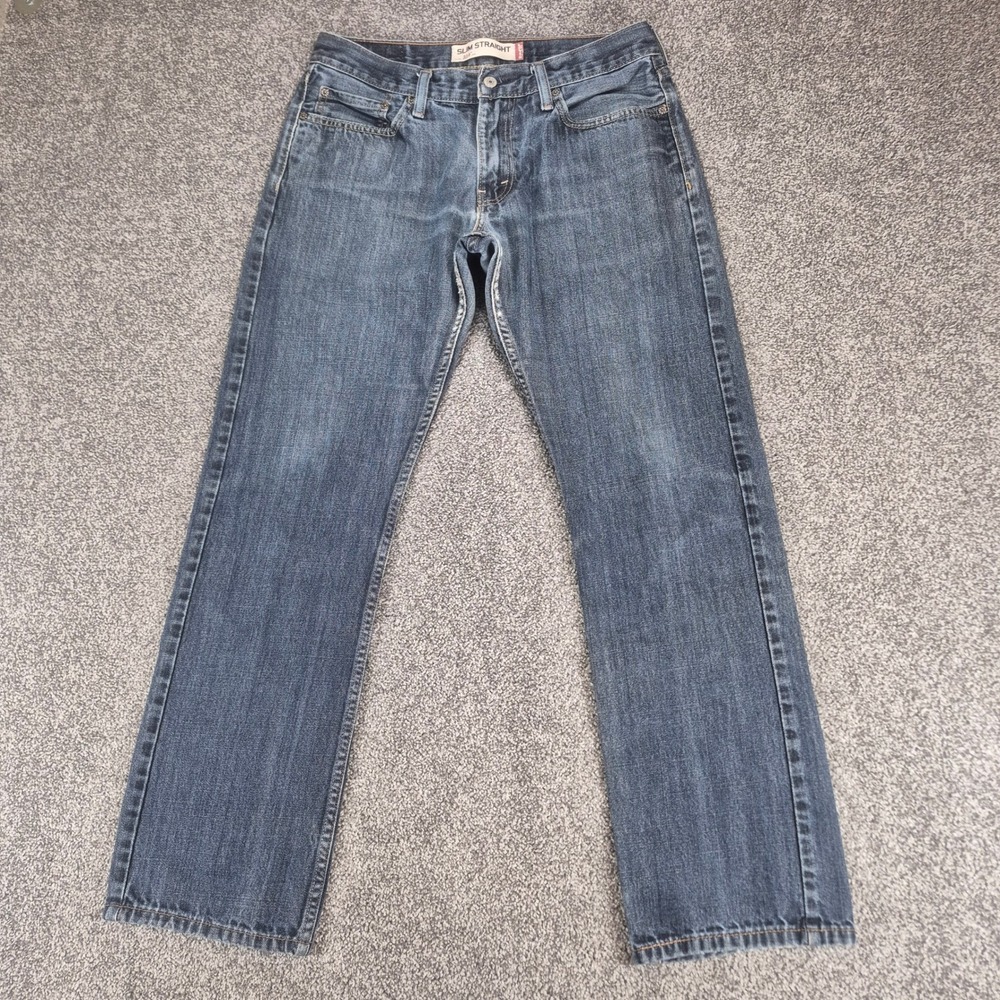Levis 514 Slim Straight Jeans‎ Mens 33x32 Blue Medium Wash Denim Cotton